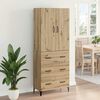 vidaXL Highboard Artisan Eiken 69,5 x 34 x 180 cm Bewerkt hout