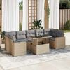 vidaXL 8-delige Loungeset met kussens poly rattan beige