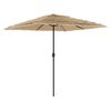 vidaXL Parasol met LED's en stalen paal 248x248x248 cm bruin