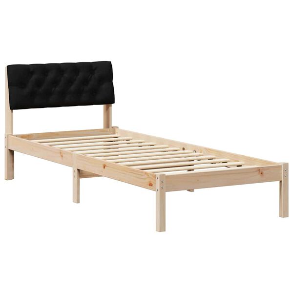 vidaXL Bedframe Bruin en zwart 80 x 200 cm Massief grenenhout