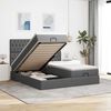 vidaXL Ottoman bed met matrassen en LED's 160x200cm stof donkergrijs