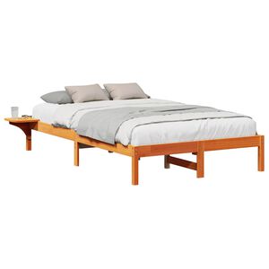 vidaXL Bedframe Wasbruin 135 x 190 cm Massief grenenhout
