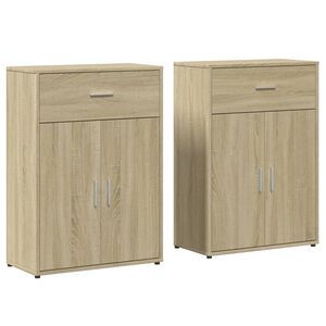 vidaXL Dressoirs 2 st 60x30x84 cm bewerkt hout sonoma eikenkleurig
