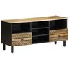 vidaXL Tv-meubel 100x33,5x46 cm massief ruw mangohout zwart