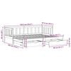 vidaXL Slaapbank met onderschuifbed/lades zonder matras 90x190 cm wit