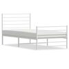 vidaXL Bedframe met hoofd- en voeteneinde metaal wit 100x200 cm