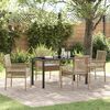 vidaXL Tuin eettafelset met kussen 5 pcs Beige poly rattan
