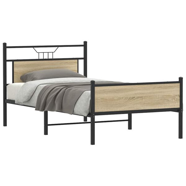 vidaXL Bedframe zonder matras hout sonoma eikenkleurig 100x190 cm
