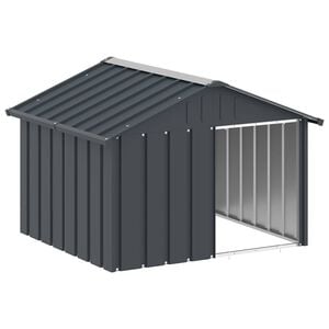vidaXL Hondenhok 116,5x103x81,5 cm gegalvaniseerd staal antracietkleur