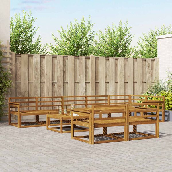 vidaXL Buiten bankenset 9 pcs Naturel Massief Acaciahout