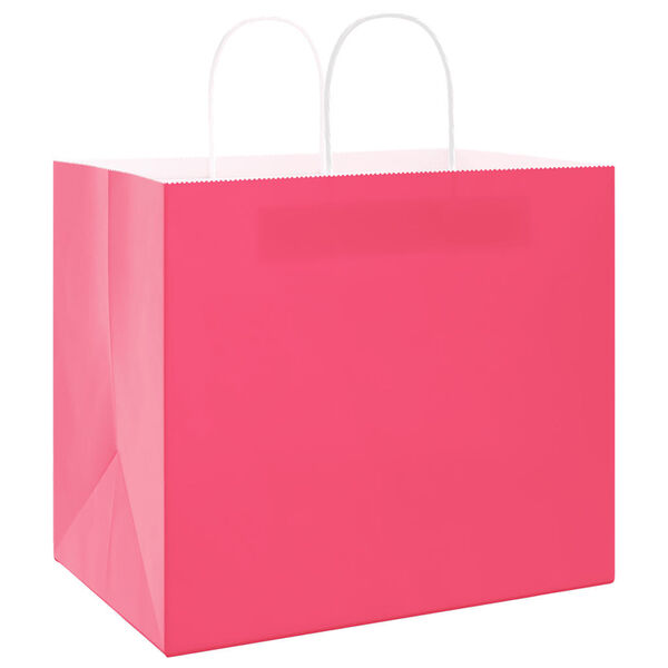 vidaXL Papieren zakken 250 st met hengsels 32x22x28 cm roze