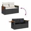 vidaXL 6-delige Loungeset met kussens poly rattan acacia zwart