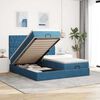 vidaXL Ottoman bed met matrassen 200x200cm fluweel donkerblauw