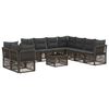 vidaXL Tuinbankenset 10 st Grijs poly rattan