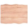 vidaXL Tafelblad natuurlijke rand 80x60x(2-6) cm eikenhout lichtbruin