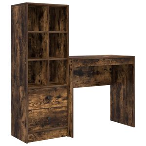 vidaXL Bureau Gerookt eiken 125,5 x 40 x 127 cm 2 st