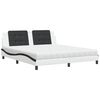 vidaXL Bed met matras Zadar kunstleer wit en zwart 180x200 cm