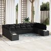 vidaXL Tuin Sofa Set met kussen 10 pcs Zwart Poly Rattan