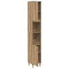 vidaXL Badkamerkast 30x30x190 cm bewerkt hout artisanaal eikenkleurig