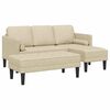 vidaXL Bankstel met kussen 2 pcs Cr&egrave;me Polyester