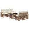 vidaXL Tuinbankenset 6 st Beige en Cr&egrave;me Wit poly rattan