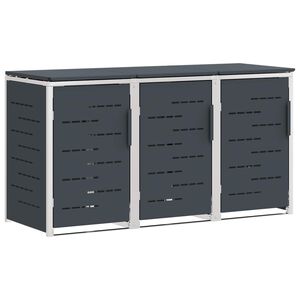vidaXL Containerombouw for 3 Bins 240L Roestvrij staal