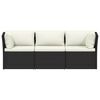 vidaXL 4-delige Loungeset met kussens poly rattan bruin