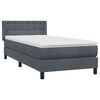 vidaXL Boxspring met matras fluweel donkergrijs 100x210 cm