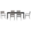 vidaXL Tuin Eetset 7 pcs Grijs Poly riet