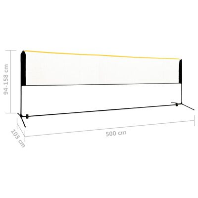 vidaXL Badmintonnet verstelbaar 500x103x94-158 cm metaal