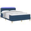 vidaXL LED Box Spring Bed met matras met LED Blauw 140 x 200 cm Stof