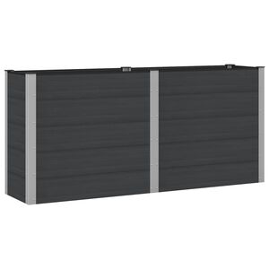vidaXL Verhoogde plantenbak Zwart 200 x 50 x 91 cm alu.