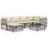 vidaXL 7-delige Loungeset met kussens poly rattan antracietkleurig