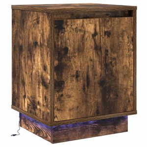 vidaXL Nachtkastje Gerookt eiken 39 x 34,5 x 50 cm Bewerkt hout