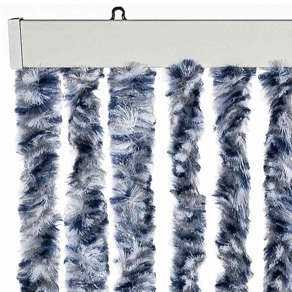 vidaXL Vliegengordijn 56x200 cm chenille blauw en wit