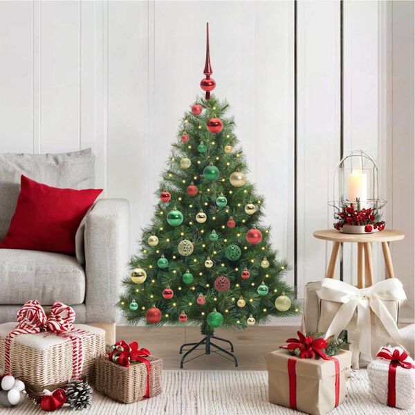 vidaXL Kunstkerstboom met 150 LED met standaard Groen 120 cm PE en PVC