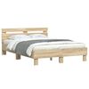 vidaXL Bedframe met LED Sonoma 137 x 190 cm Bewerkt hout
