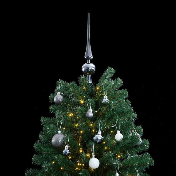 vidaXL Kunstkerstboom met scharnieren 300 LED's en kerstballen 240 cm