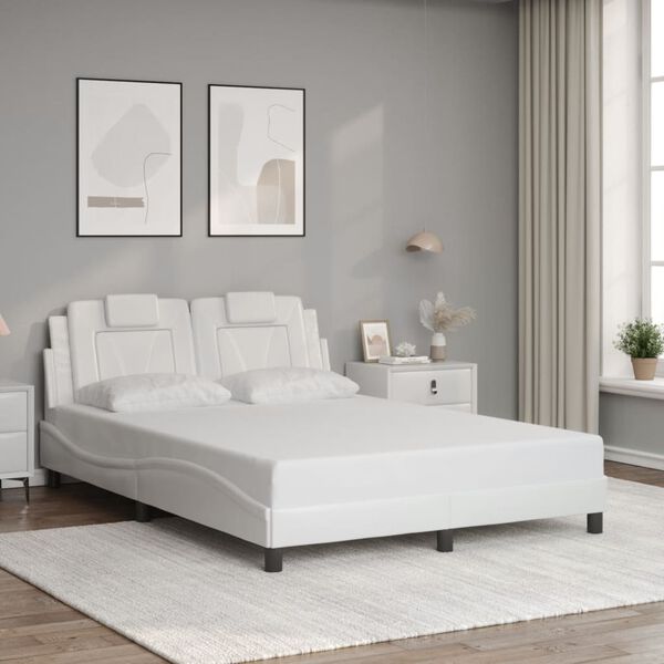 vidaXL Bedframe "Viana" zonder matras kunstleer wit 120x200 cm