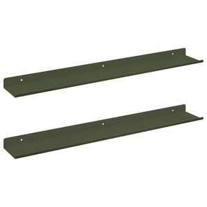 vidaXL Drijvende plank 2 st Olijf Groen 60 x 8,5 x 2,5 cm Staal