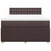 vidaXL Boxspring met matras stof donkerbruin 140x190 cm