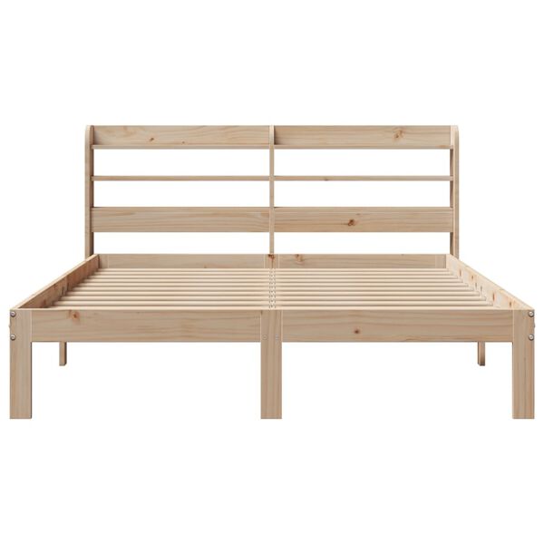 vidaXL Bedframe met hoofdbord massief grenenhout 120x190 cm