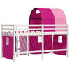 vidaXL Kinderhoogslaper met tunnel 80x200 cm massief grenenhout roze