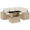 vidaXL 5-delige Loungeset met kussens poly rattan beige