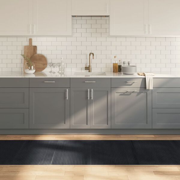 vidaXL Vloerkleed rechthoekig 80x300 cm bamboe zwart