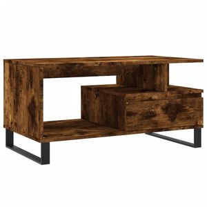 vidaXL Salontafel 90x49x45 cm bewerkt hout gerookt eikenkleurig