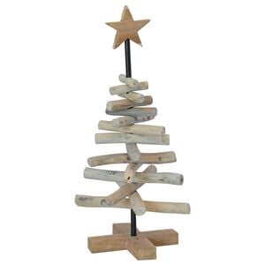 vidaXL Kerstboom met standaard Bruin 60 cm Massief teakhout