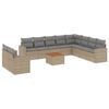 vidaXL 11-delige Loungeset met kussens poly rattan gemengd beige