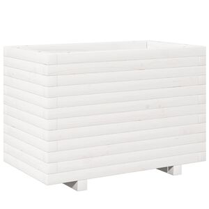 vidaXL Plantenbak 70x40x49,5 cm massief grenenhout wit