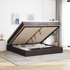 vidaXL Ottoman bed met matras 160x200cm stof donkerbruin